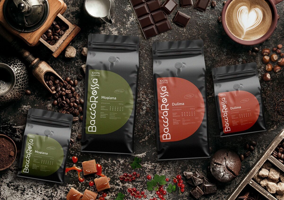 Кофе в зернах Bacca Rossa. Доставка кофе по России.