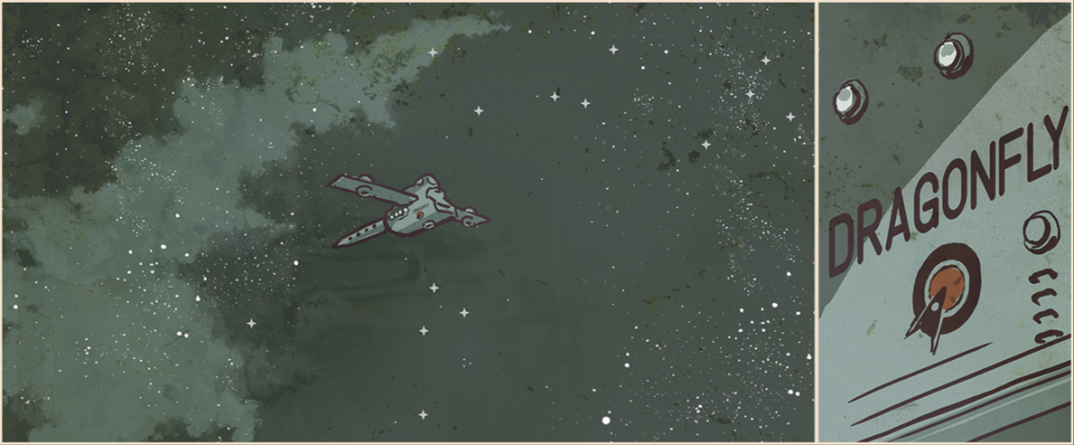 "Стрекоза" небольшой исследовательский аппарат Межпланетного содружества, с экипажем из шести человек, изучает отдаленные уголки космоса.