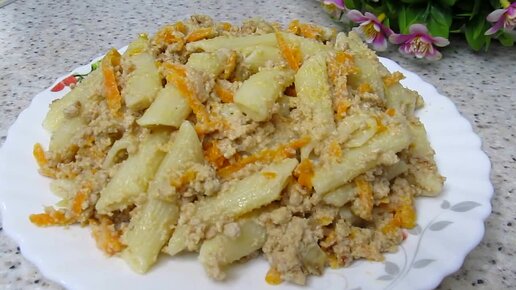 Мясной рулет с макаронами