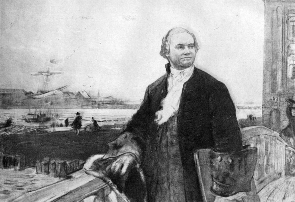 Картина: Михаил Ломоносов перед Академией наук. Художник В. Петров