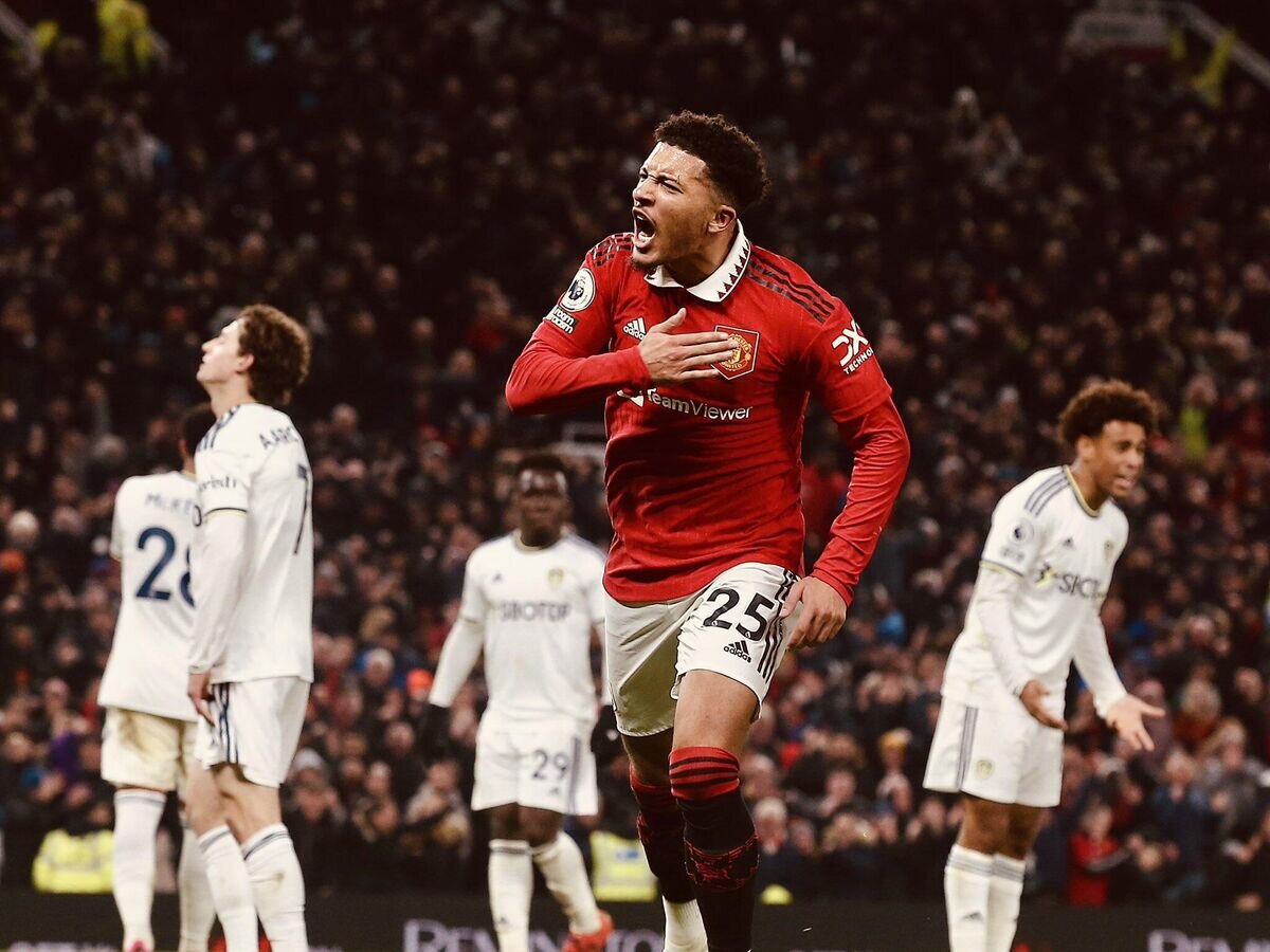    Полузащитник "Манчестер Юнайтед" Джейдон Санчо в матче АПЛ© пресс-служба клуба "Манчестер Юнайтед"