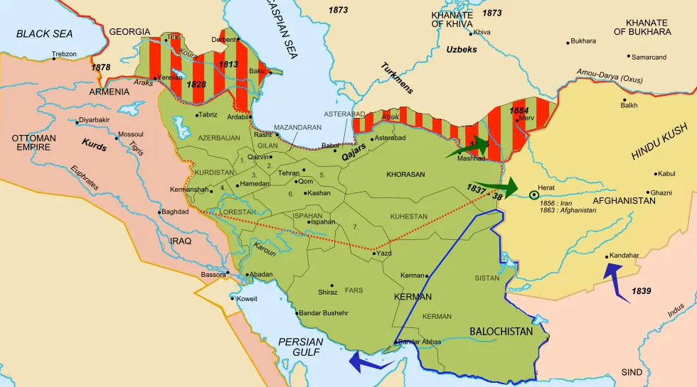 Иран период. Карта Ирана 1900 год. Персия 18 век карта. Карта Ирана 19 века. Иран в 19 веке карта.