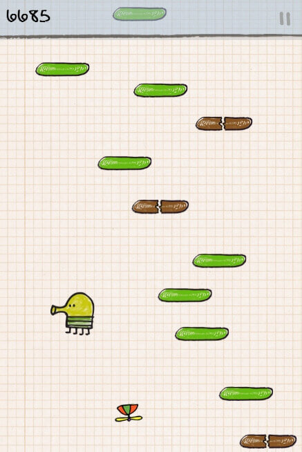 Геймплэй игры doodle jump