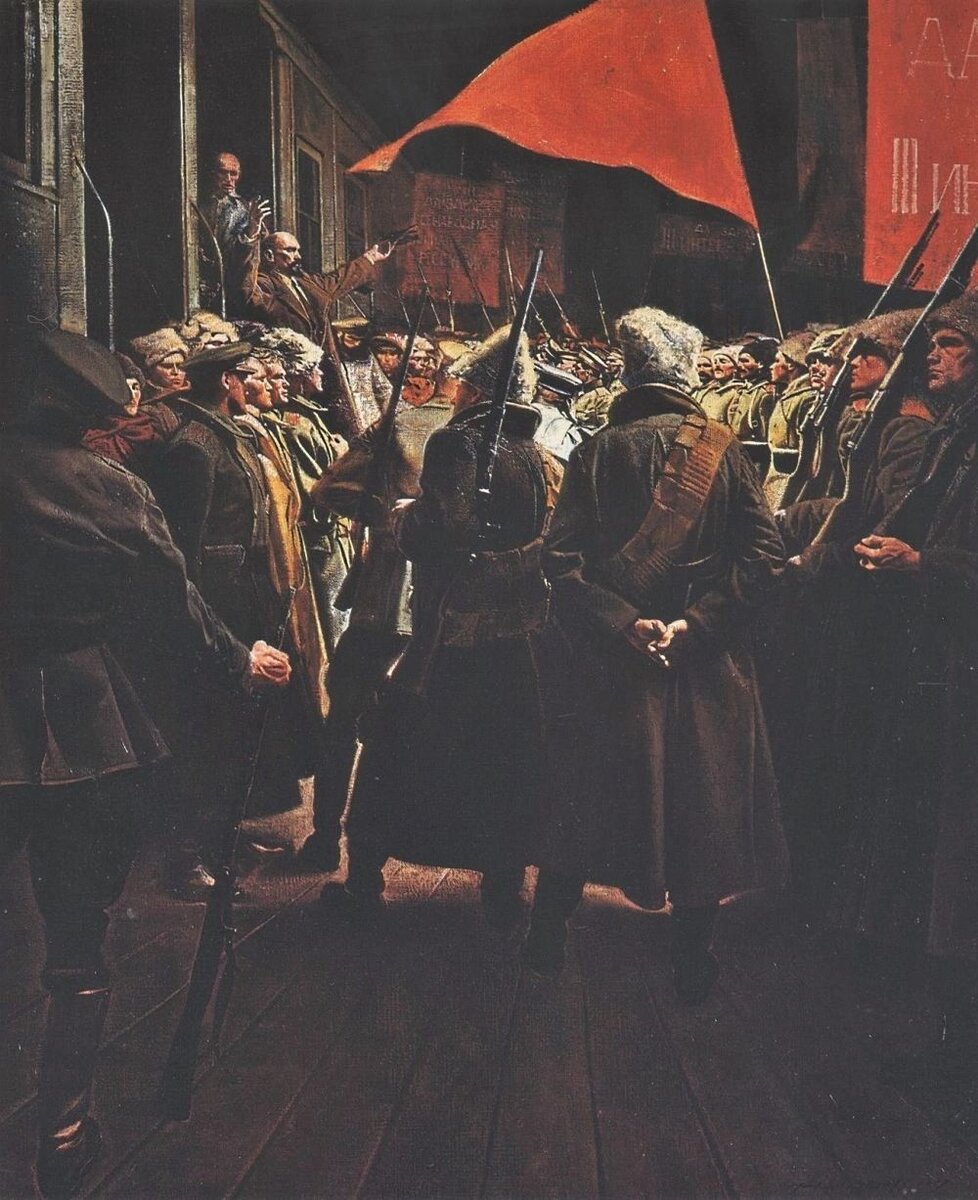 Мортон Робертс (1927-1964) "Ленин приветствует войска"