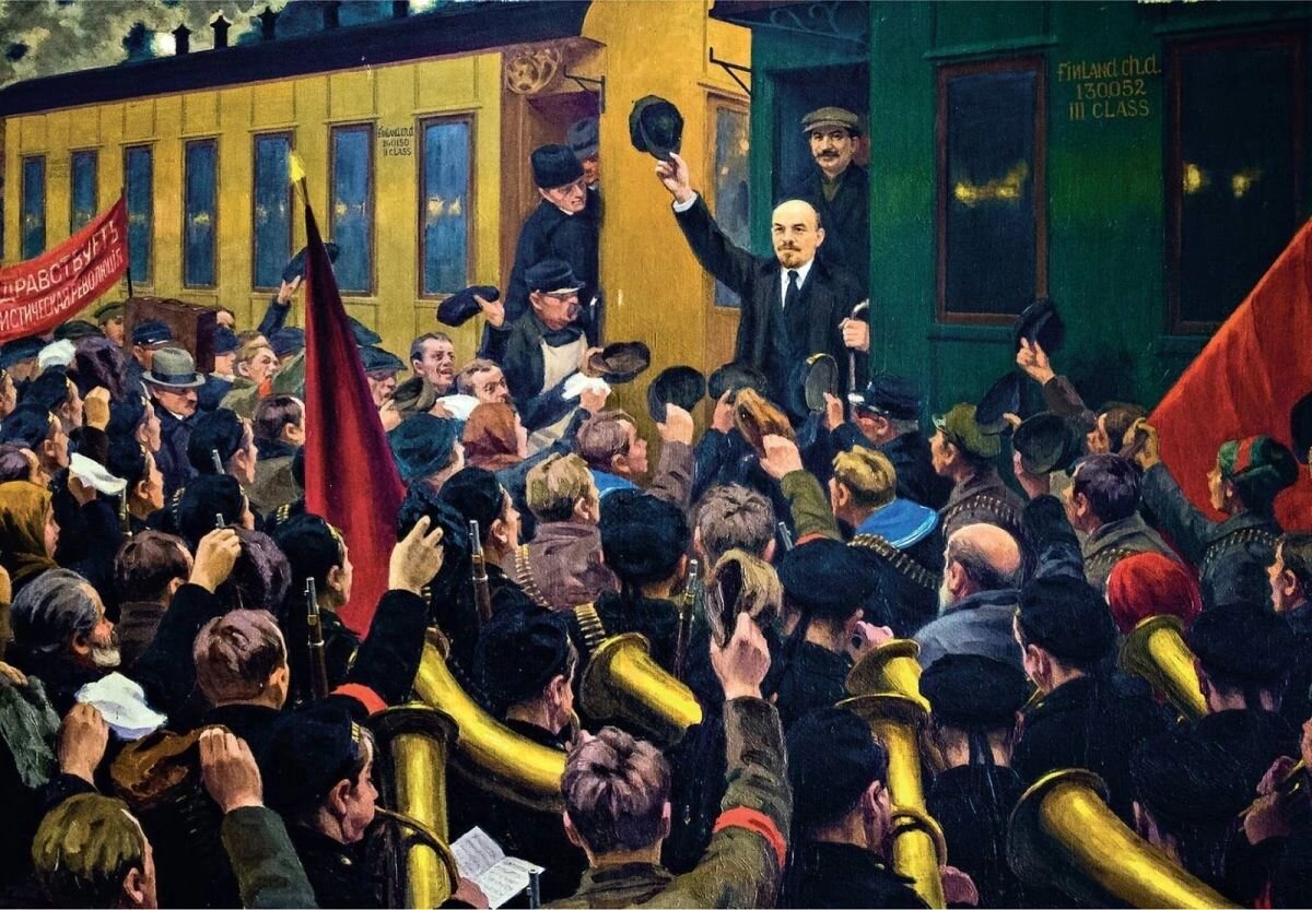 Михаил Георгиевич Соколов (1875-1953) "Приезд Ленина в Петроград в апреле 1917 года"