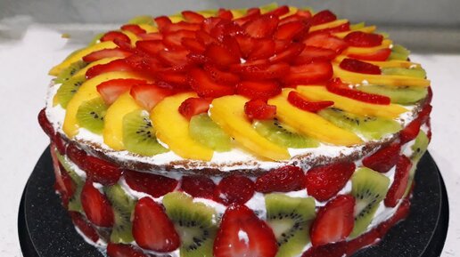 Украсить торт в домашних условиях фруктами (79 фото)