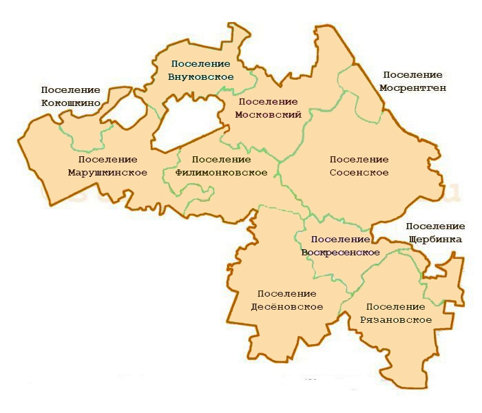 НАО с выделением всех поселений на карте. Взято отсюда: https://bangkokbook.ru.