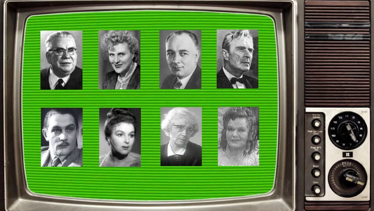 Михаил Яншин, Ольга Андровская, Владимир Ершов, Анатолий Кторов, Павел Массальский, Тамара Михеева, Мария Дурасова, Евдокия Алеева. Фото из открытых источников.