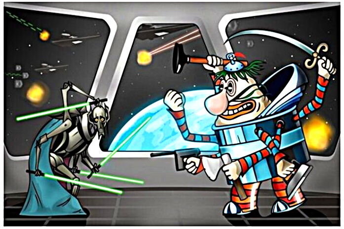 Один из них нарисованный герой, а другой - киногерой. Смотрите, не перепутайте.