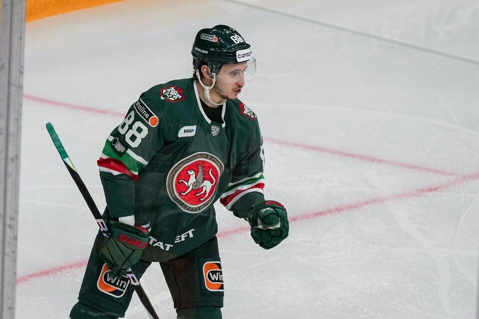 ​В матче с «Барысом» (3:0, 7 сентября) у Жафярова результативный пас и +2 по системе (плюс-минус). Фото: ak-bars.ru