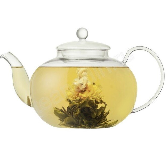 Сливочная камелия/Связанный элитный китайский зеленый чай в форме бутона камелии, скрывающий внутри себя цветок календулы и жасмина