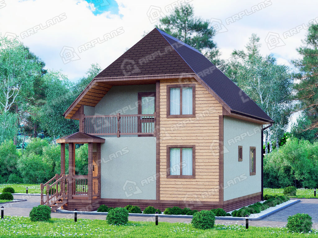 Фото 2 двухэтажного каркасного дома с мансардой. Источник arplans.ru Проект И-064 