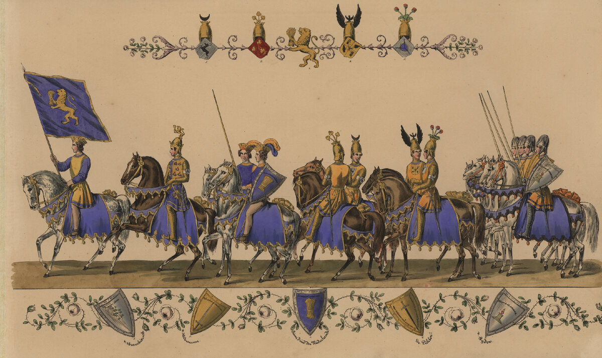 Лист из альбома «Описание праздника «Волшебство Белой розы», данного в Потсдаме 13 июля 1829 г. ко дню рождения ее величества императрицы России». И.Штюрмер, Т. Хоземанн. Берлин, 1829 г.