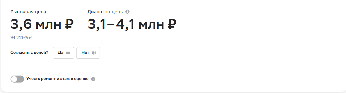 Оценка от домклик