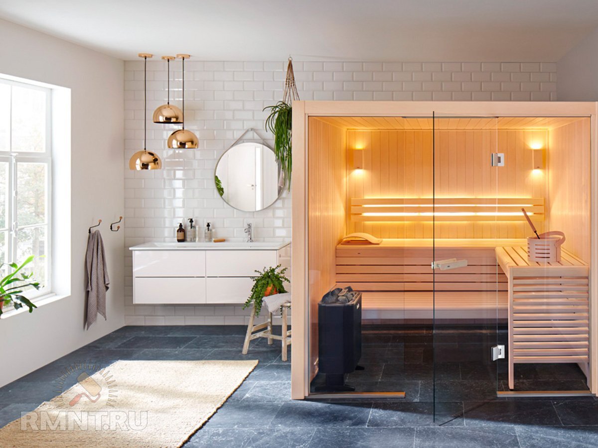 Домашняя мини сауна в ванной комнате квартиры или дома | Как построить дом - эконом | Дзен