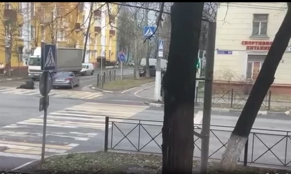 Выбежавшего на переход мужчину с мачете сбила проехавшая машина, но и это его не остановило