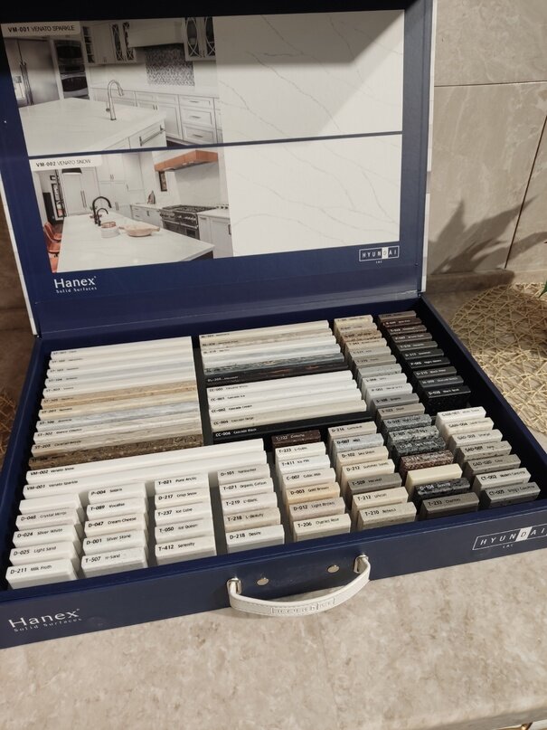 Ассортимент столешниц из листового акрилового камня Hanex