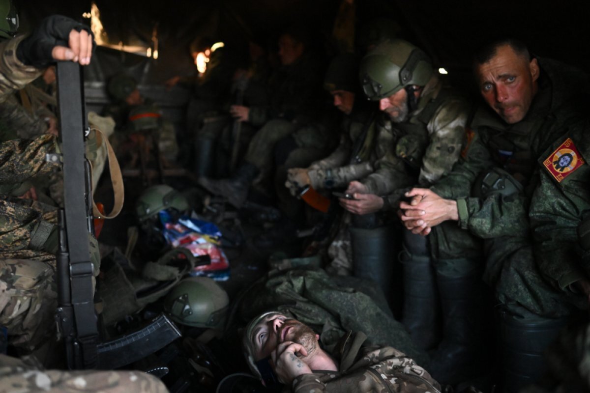    Русские военные едут к месту дислокации после прохождения боевой подготовки. 07.11.2023