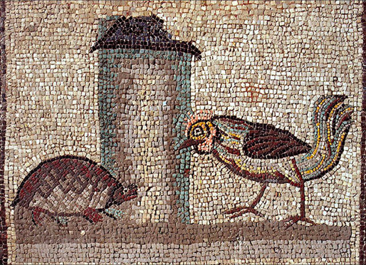 Петух и черепаха. Аллегория борьбы света с тьмой. Начало IV в. Мозаика
Базилика Санта-Мария-Ассунта, Аквилея