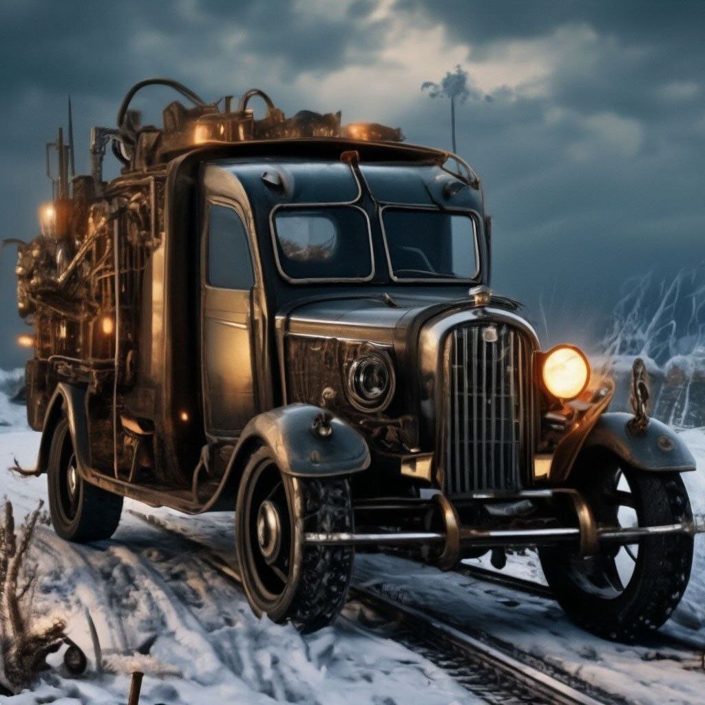 Сгенерировано нейросетью по запросу  зима, рыбалка, мотобуксировщик))))