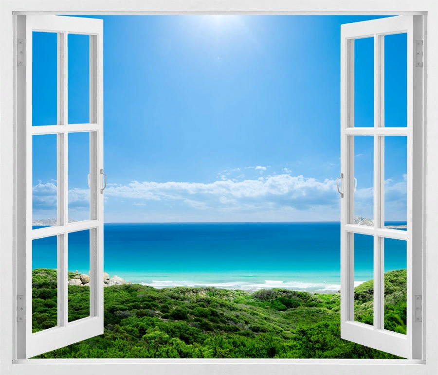 У окна. Открытое окно. Вид из окна. Окно в природу