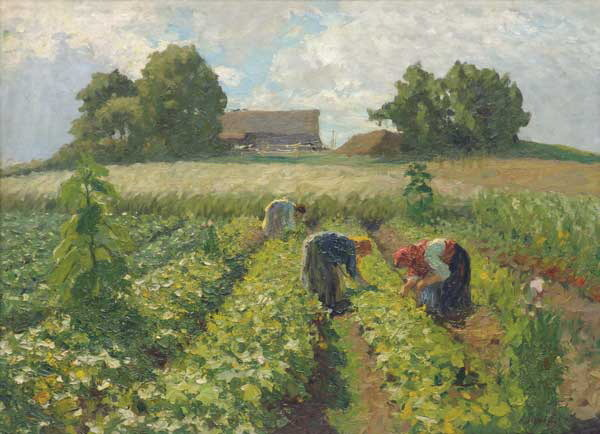 Егоров А.Е. На огороде. 1917 г.