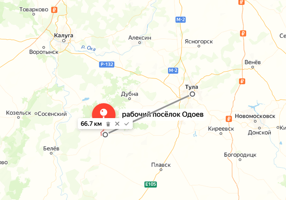 Одоев. Яндекс.Карты