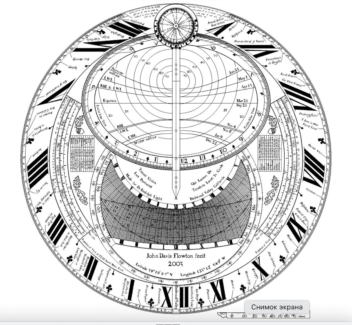 Временная шкала (по периметру) имеет минутную разметку! 