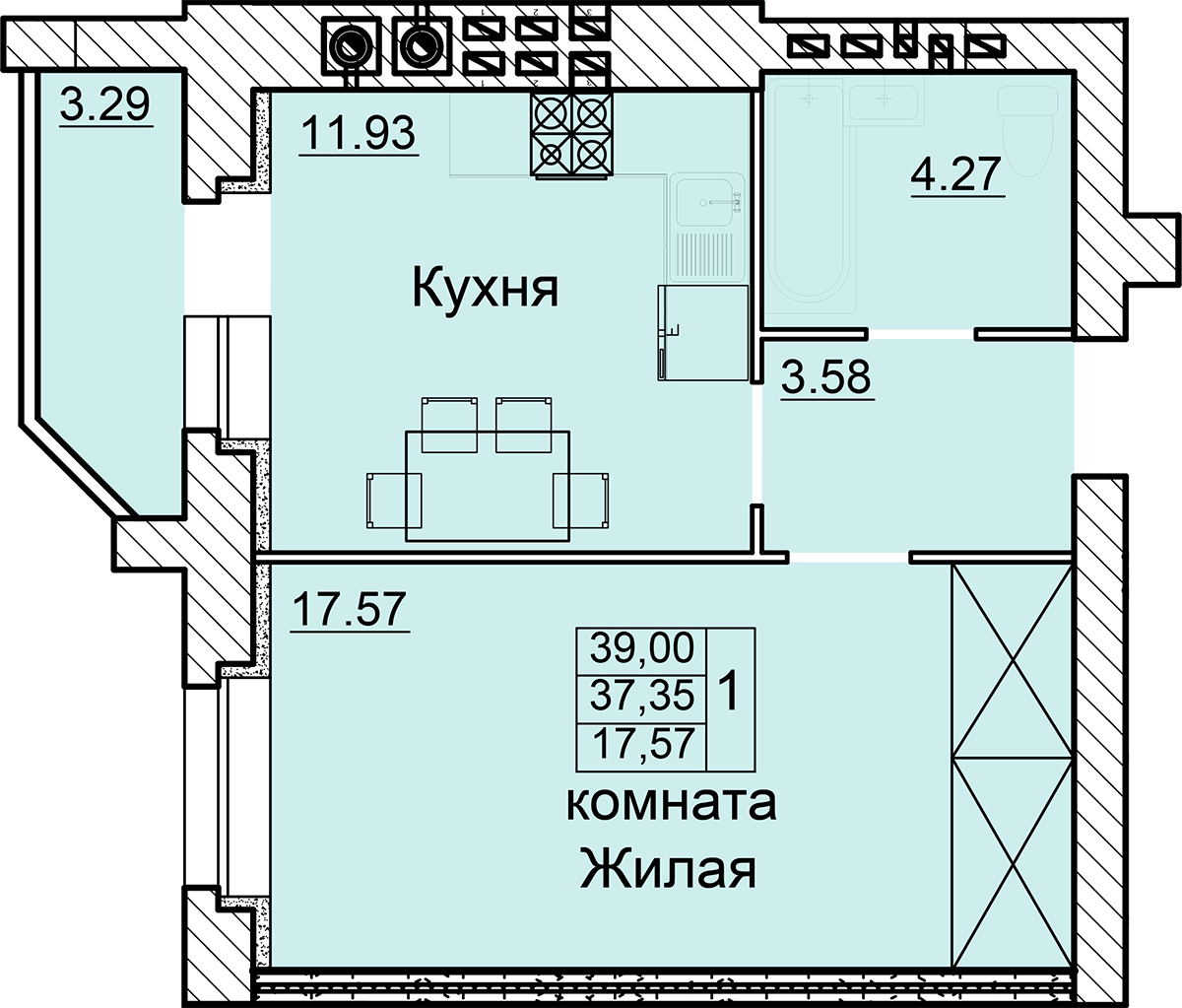 Дизайн однокомнатной квартиры-распашонки