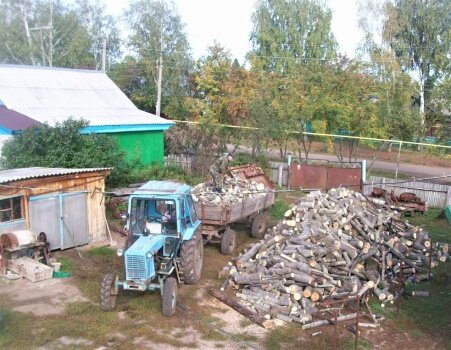 Дрова во дворе. Теперь следующая работа – колоть! Фото автора. Листайте вправо.