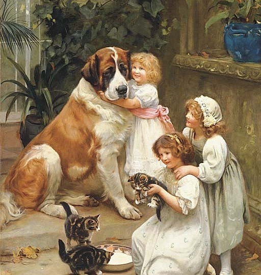 Идеализированный мир счастливых, улыбающихся детей художника Артура Джона Элсли