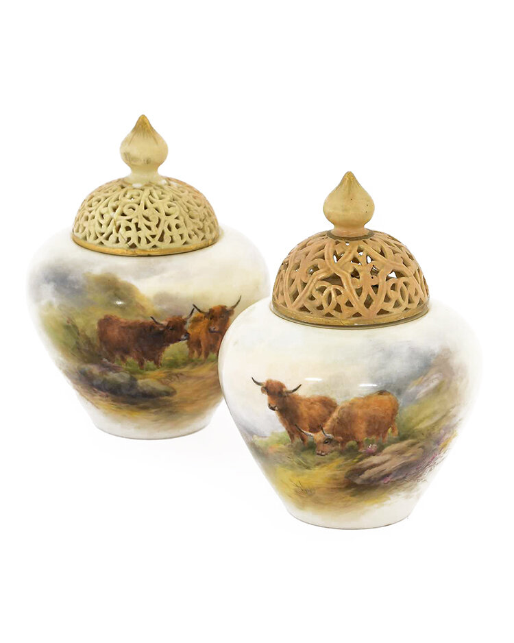 ���� � ������� ��������. 1909 ���, ROYAL WORCESTER. ������. ����� Harry Stinton.