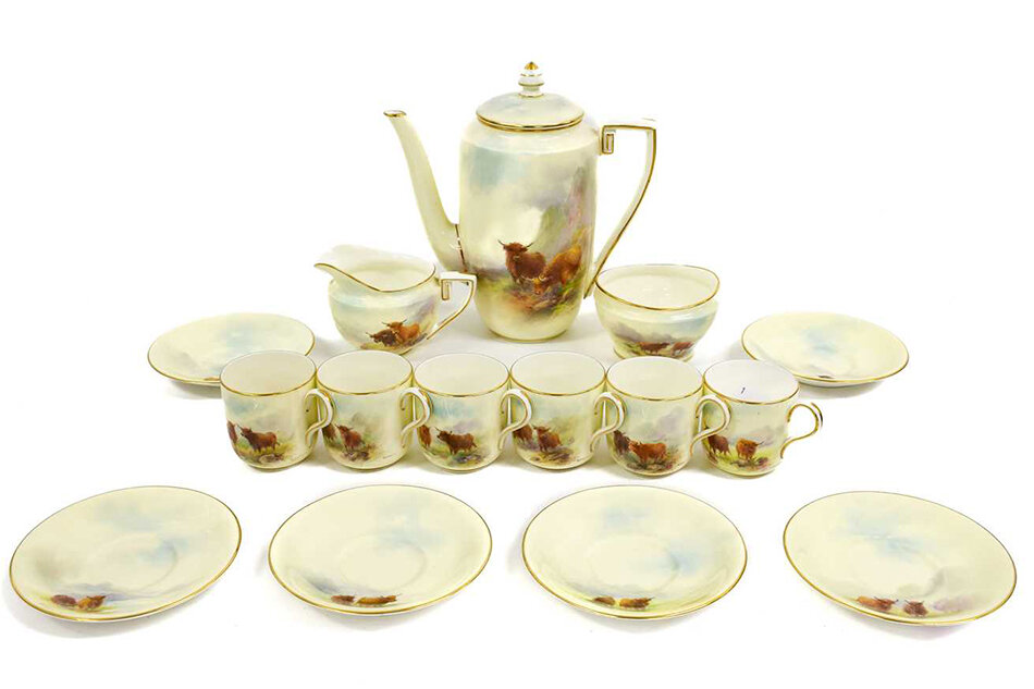 �������� ������ � ������������ ������������ ����� � �������� ��������. 1933 ���. ROYAL WORCESTER. ������. ����� Harry Stinton.