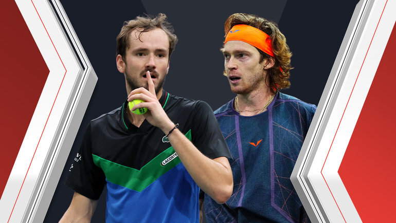    Даниил Медведев и Андрей Рублев. Reuters