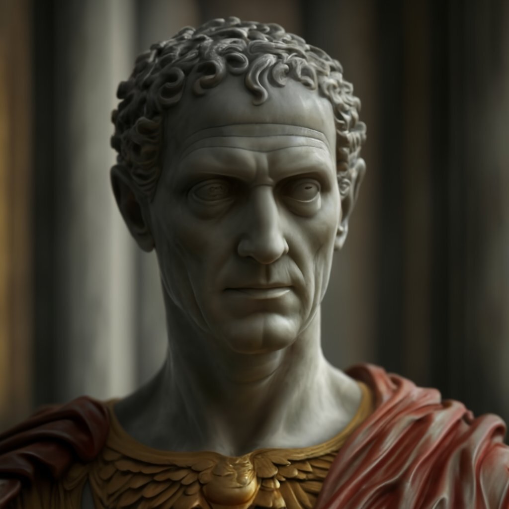 Гай Юлий Цезарь в исполнении нейросети.