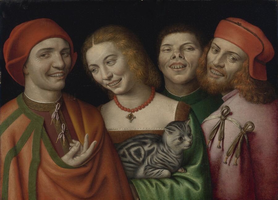 «Трое мужчин с женщиной, держащей кошку», Джованни Ломаццо, 1538-1592 годы 