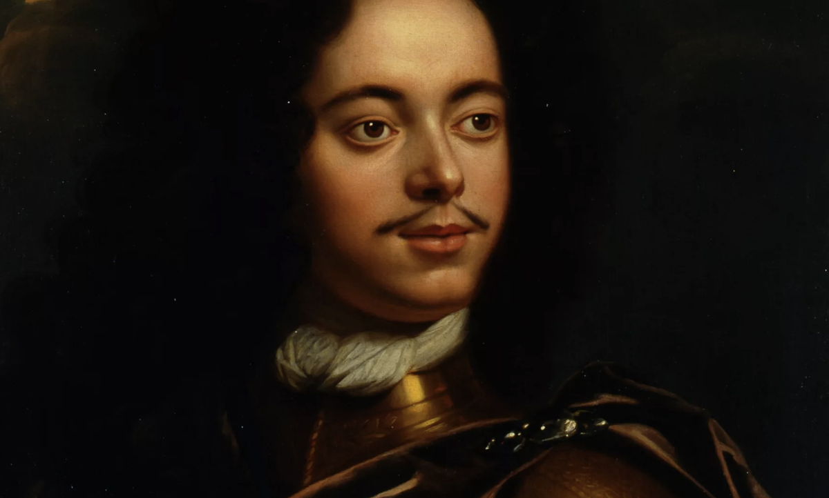 Портрет молодого Петра Первого, победителя в Полтавской битве