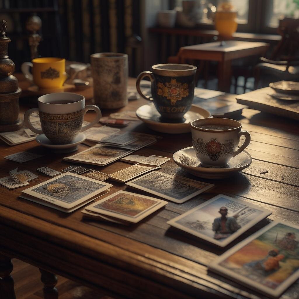 Лежат на столе карты таро