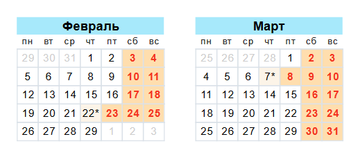 Как отдыхаем на 23 февраля и 8 марта в 2024 году