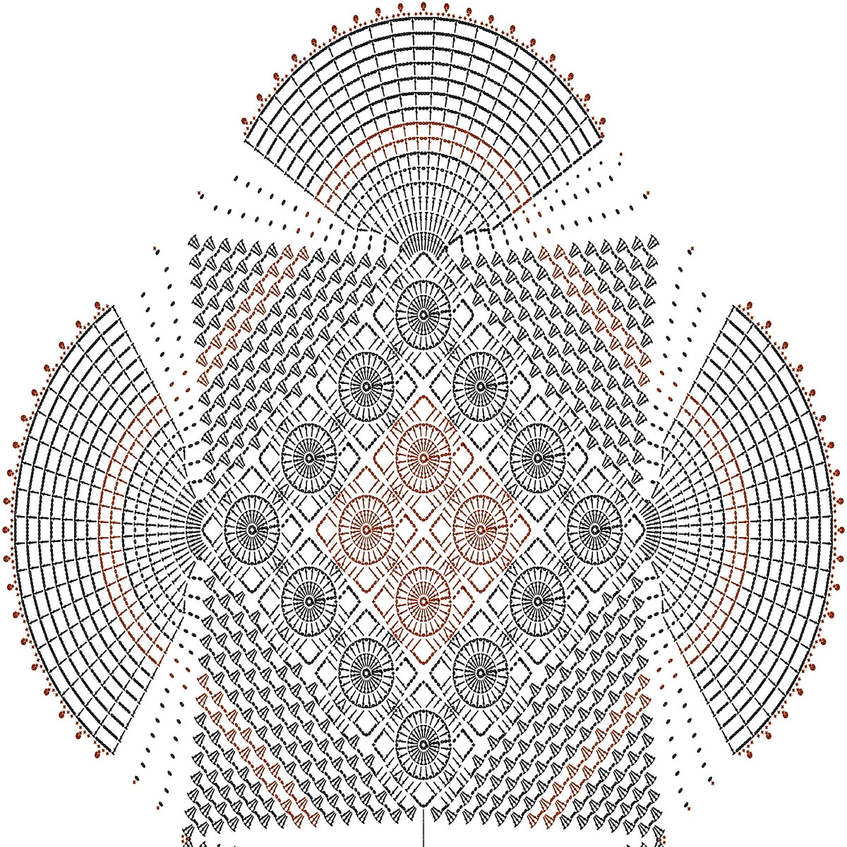 Коврик из тряпок крючком схема вязания. Vortex vector.