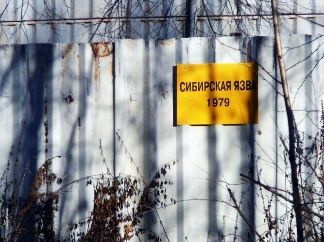 Табличка, предупреждающая об опасной инфекции. 