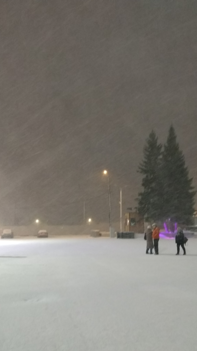 Фото автора. После театра вышли в метель