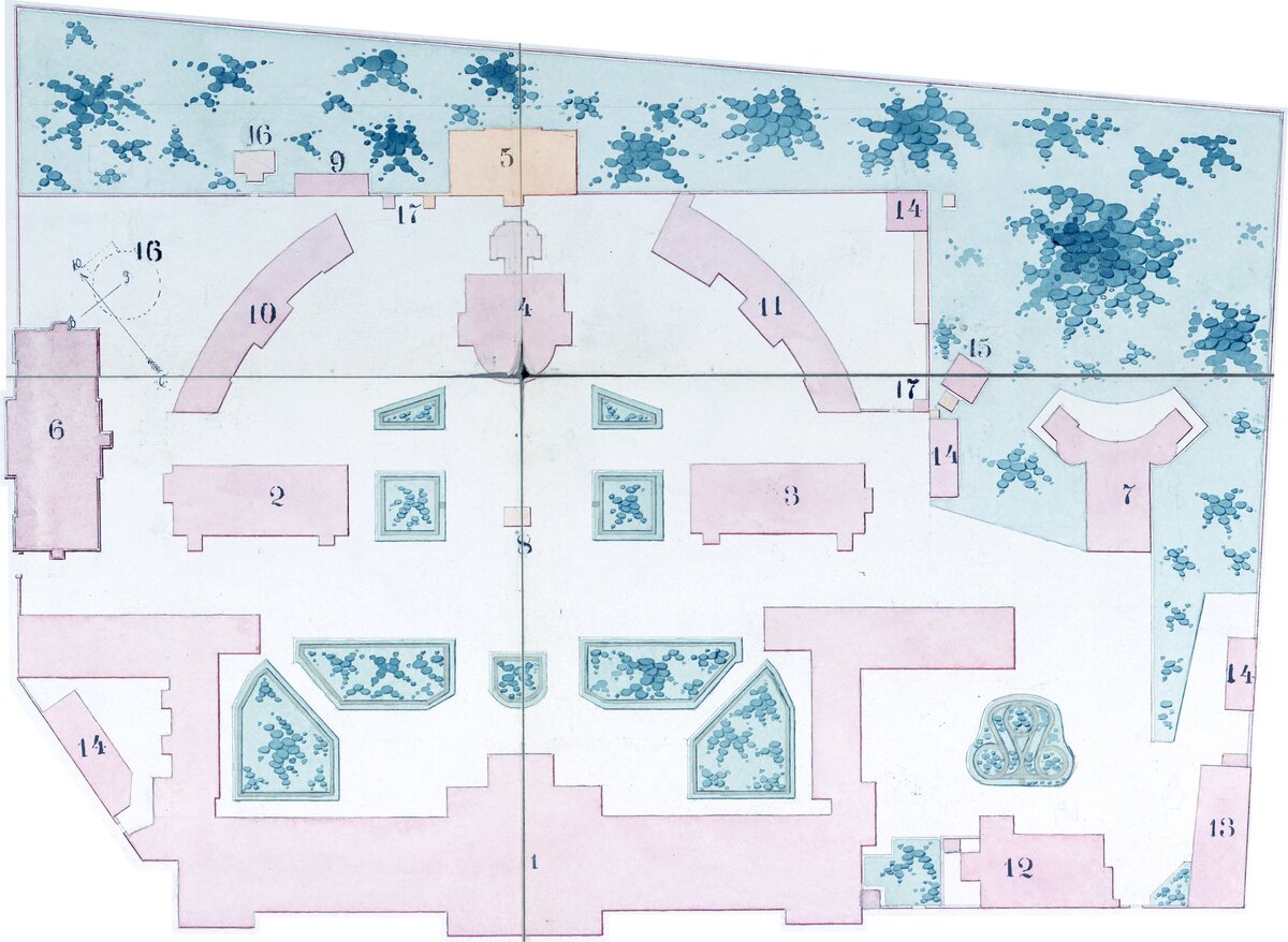 План университетского двора. 1888 год. Корпус бывшей бани — номер 5