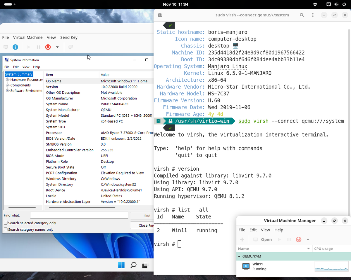 Подтверждение версии Виндовс у KVM гостя