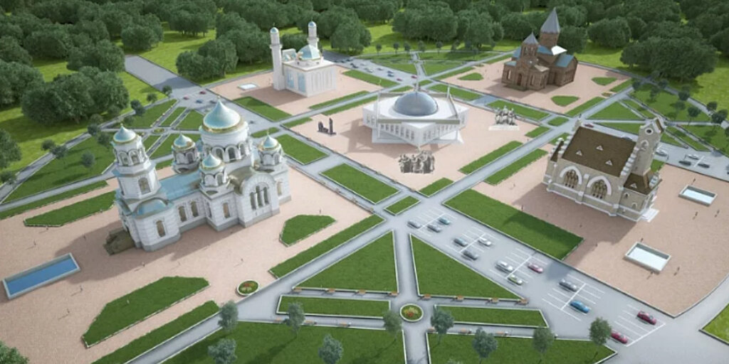 Проект храмового комплекса в Коммунарке. Интересно, что находится в центре комплекса?