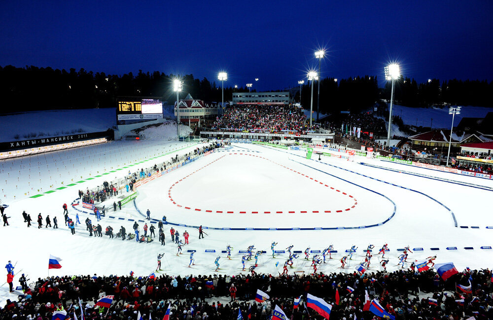Центр спорта ханты мансийск. Биатлонный центр Ханты-Мансийск. Ханты-Мансийск биатлонный стадион. Центр зимних видов спорта Филипенко Ханты Мансийск. Биатлонный центр Ханты-Мансийск трасса.