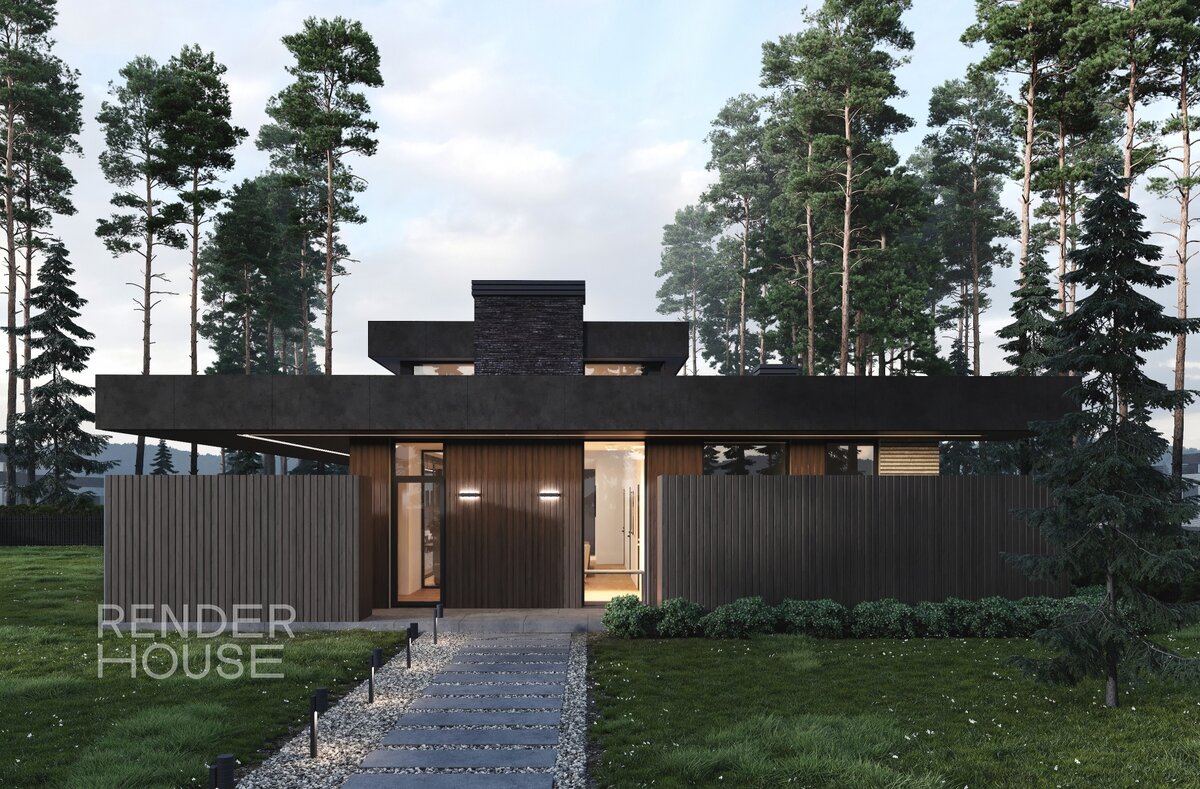 Загородные дома с панорамным остеклением: 3 лучших проекта | Render House:  канал о лучших каменных домах в РФ | Дзен