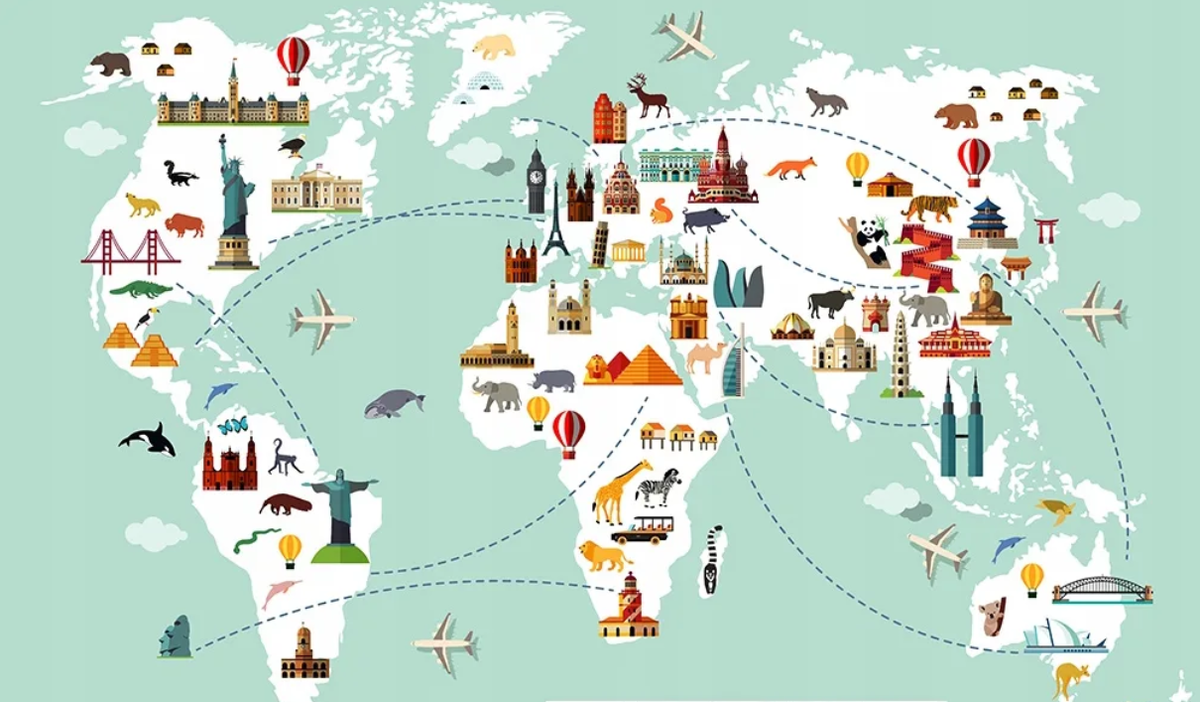 Путешествие по странам для детей. Карта путешествий по миру. Все путешествия по странам