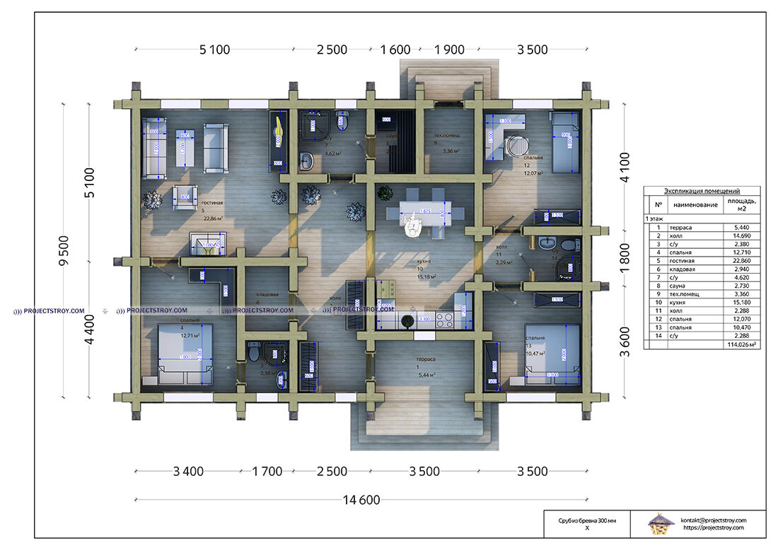 план дома из сосны кело