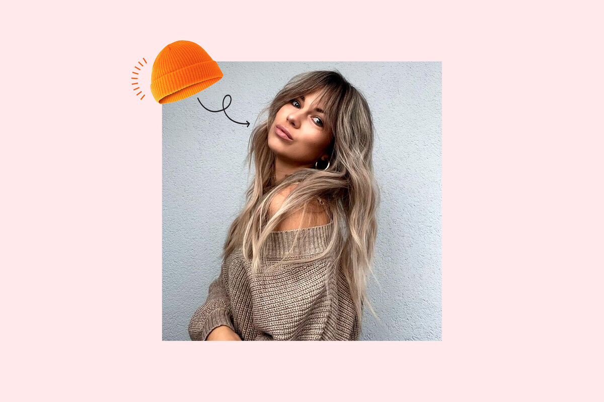     Как правильно носить челку с шапкой: так она точно сохранит объем